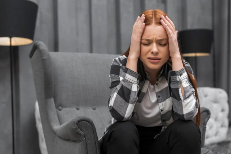 Adult feeling overwhelmed seeking mental health support