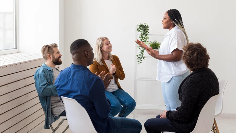 Supportive conversation at Harmony Health & Psychiatry